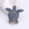 Blue Crystal Sea Turtle Brooch