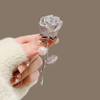 Silver-Tone Crystal Rose Stem Brooch (2)