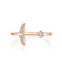 Fashionable Group Set Whale 18K Rose Gold Lab-Grown Diamond Ring 0.13ct IGI