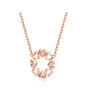 Four-leaf Clover Heart 18K Rose Gold Lab-Grown Diamond Necklace 0.14ct IGI