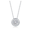 Round Inlaid 18K Gold Lab-Grown Diamond Necklace