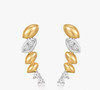 Three-Dimensional Arc Surface of Wheat 18K Gold Lab-Grown Diamond Earring 0.09ct IGI