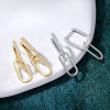 Dazzling Elongated Link Moissanite Drop Earrings
