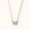 Triple Stoned Pave Moissanite Diamond Collier Necklace