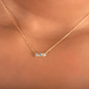 Triple Stoned Pave Moissanite Diamond Collier Necklace