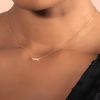 Triple Stoned Pave Moissanite Diamond Collier Necklace