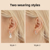 Detachable Freshwater Cultured Pearl Sparkling Hoop Earrings