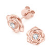 Vintage Rose Flower Moissanite Stud Earrings