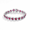 Halo Hearts Ruby Fashion Tennis Bracelet