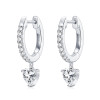Sparkling Heart Halo Hoop Earrings