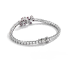 Double Blossom Silver Sparkling Tennis Bracelet