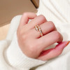 Intertwined Sparkling Moissanite Serpenti Crossover Band