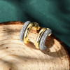 Two-tone Imitation Hoop Entwined Sparkling Moissanite Studs
