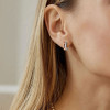 Two-tone Imitation Hoop Entwined Sparkling Moissanite Studs