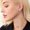 Two-tone Imitation Hoop Entwined Sparkling Moissanite Studs