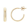 Shining Path Double Lined Micro Set Moissanite Imitation Hoop Stud Earrings
