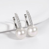 Silver/Gold Freshwater Cultured Pearl Hoop Earrings
