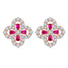 Rose Gold Dazzling Lab Created Ruby Clover Gift Set