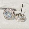 Astra silver tone moissanite stud earrings