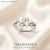 Pearla pearl cluster sterling silver ring