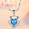 Crystal heart pendant necklace in silver tone