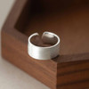 Adjustable Wide Band Ring in Silver Tone