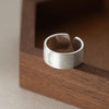 Adjustable Wide Band Ring in Silver Tone