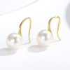 White 8 to 9mm freshwater pearl drop earrings