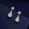 Teardrop Moissanite Earrings in Silver Tone product image