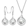 Freshwater pearl pendant necklace and earrings set