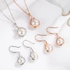 Silver tone pearl jewellery set detail