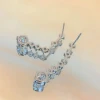 3ct Total Moissanite Tassel Drop Earrings – product view 4