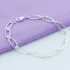 Silver tone bracelet 20cm detail