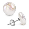 Freshwater pearl earrings silver tone 15–17mm detail