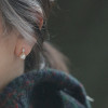 Silver tone pearl stud earrings product view