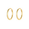 Silver tone 11mm huggie earrings detail