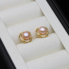 White freshwater pearl earrings Style B product view