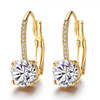 Silver tone zircon flower earrings Style B product view
