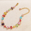 Silver tone zircon necklace detail