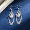 Jade Opal Stud Earrings for Women – Silver Tone