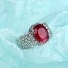 Grace Ruby Statement Ring for Women – Silver Tone