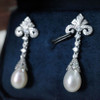 Jade Baroque Pearl Drop Earrings for Women – Silver Tone