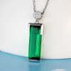 Quinn Emerald Pendant Necklace for Women – Silver Tone