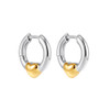 Una Polished Huggie Earrings for Women – Silver Tone Style B
