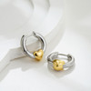 Una Polished Huggie Earrings for Women – Silver Tone Style B