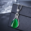 Elise Emerald Pendant Necklace for Women – Silver Tone