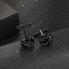 Thea Polished Knot Cufflinks for Men – Black