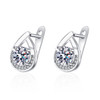 Dahlia Silver Tone Round Zircon Stud Earrings