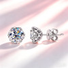 AITERNITY 0.5ct Moissanite Six-Prong Stud Earrings – Sterling Silver Pair detail