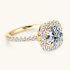 OXTAO 2ct Moissanite Halo Engagement Ring – White Gold Tone Size 9 alternate view